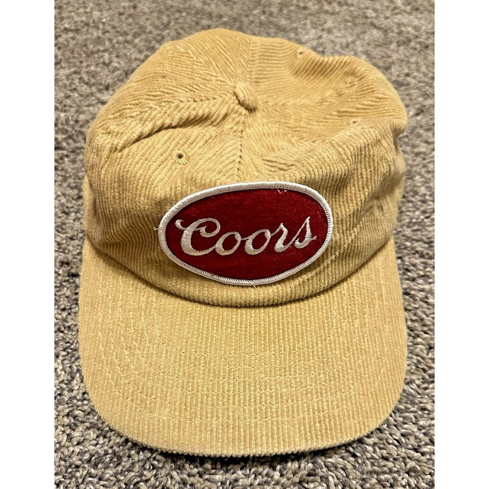 Vintage Coors Hat Cap Beige Snap Champagne of Beers Corduroy Patch Huckberry